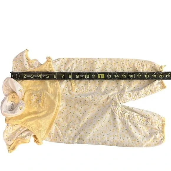 Babyworks Baby Girls Yellow Floral Bear Smocked Romper Jumpsuit 6-9M - Picture 5 of 7